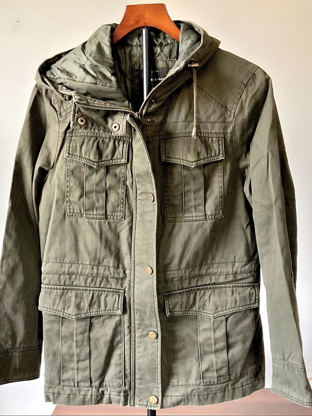 Lucky Brand woman hooded Jacket army Green Size Medium